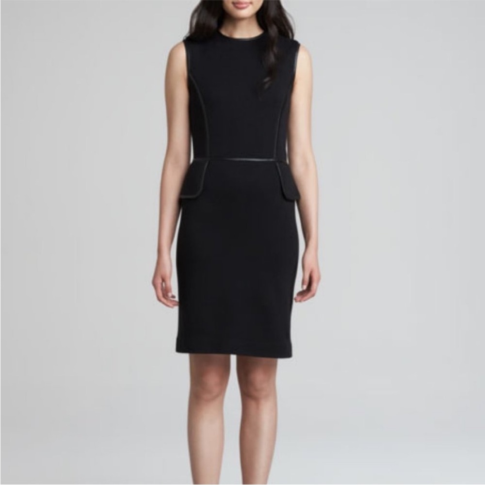 Tory Burch Black Sleeveless Peplum Wool Dress Small